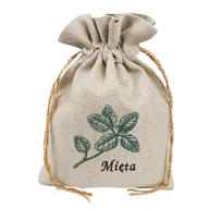 Folia, papier śniadaniowy, serwetki - Woreczek Lniany na Zioła Mięta. Woreczek z Naturalnego Lnu - miniaturka - grafika 1