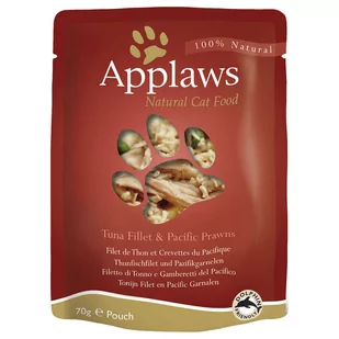 Zestaw Applaws Selection saszetki w bulionie, 24 x 70 g - Tuńczyk i krewetki tygrysie - Mokra karma dla kotów - miniaturka - grafika 1