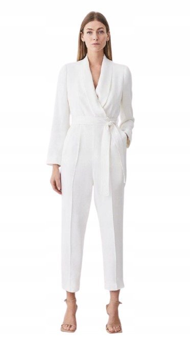 KAREN MILLEN KOMBINEZON ELEGANCKI ECRU 36 1PSJ