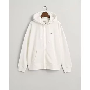 GANT Damska bluza z kapturem REL Shield Full Zip Hoody, Eggshell, standardowa, Eggshell - Bluzy damskie - miniaturka - grafika 1