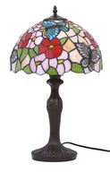 Lampy stojące - Klasyczna lampa stołowa z witrażowym kwiatowym kloszem - A664 Karix - miniaturka - grafika 1