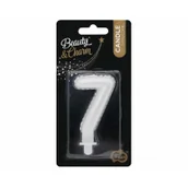 Urodziny dziecka - Godan Świeczki urodzinowe - Cyferki 7 perłowa - miniaturka - grafika 1