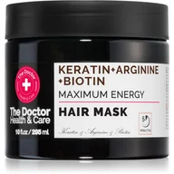Maski do włosów - THE DOCTOR Health & Care Maximum Energy Hair Mask wzmacniająca maska do włosów Keratin + Arginine + Biotyn 295ml - miniaturka - grafika 1