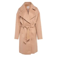 Płaszcze damskie - Damski płaszcz GUESS PATRIZIA BELTED COAT W3BL38WFR22-F1Z2 – Brązowy - miniaturka - grafika 1