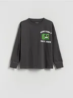 Bluzki dla chłopców - Reserved - Longsleeve Minecraft - ciemnoszary - miniaturka - grafika 1