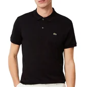 Koszulki męskie - Koszulka Lacoste Cotton Shirt Regular Fit DH2050-031 - czarna - miniaturka - grafika 1