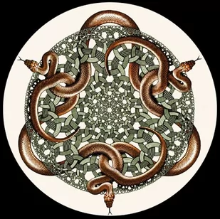 SZKLANY PRZYCISK DO PAPIERU Węże - Escher - Parastone - Przyborniki na biurko - miniaturka - grafika 1