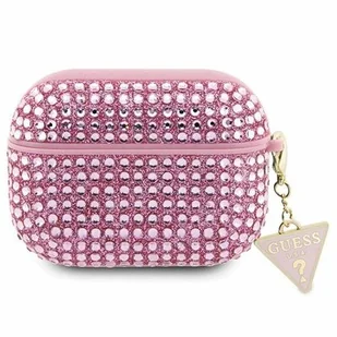 Oryginalne Etui APPLE AIRPODS PRO Guess Hardcase Rhinestone Triangle (GUAPHDGTPP) różowe - Akcesoria do słuchawek - miniaturka - grafika 1