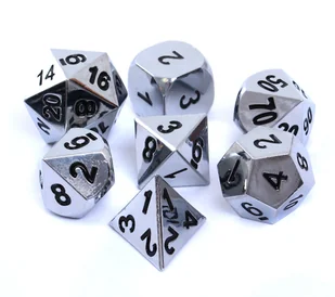 Rebel komplet kości RPG, polerowane srebro - Akcesoria do gier planszowych - miniaturka - grafika 1