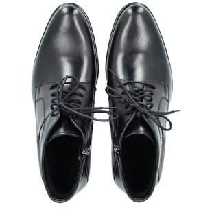 Eleganckie buty męskie zimowe - TAPI D-2372 CZARNE - Półbuty męskie - miniaturka - grafika 9