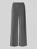 Spodnie damskie - Spodnie szerokie z elastycznym pasem model ‘JINA’ - miniaturka - grafika 1