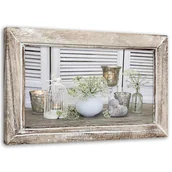 Obrazy i zdjęcia - Obraz na płótnie, Martwa natura w drewnianej rustykalnej ramie (Rozmiar 60x40) - miniaturka - grafika 1