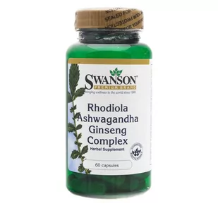 SWANSON Rhodiola Ashwagandha Ginseng Complex (Różeniec górski) - 60 kapsułek - Suplementy naturalne - miniaturka - grafika 1