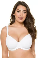 Biustonosze - Ulla Popken Damski duży rozmiar biustonosz z fiszbinami do 110D | bielizna | miękkie miski, regulowane ramiączka | bezszwowy, uniwersalny & ozdobna kokarda | 697144, biały (biały 20), 105B - miniaturka - grafika 1