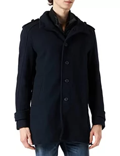 SELECTED HOMME BLACK Męski płaszcz Slhnoah W Coat B, Ciemny sapphire/wzór: twill, XXL - Płaszcze męskie - miniaturka - grafika 1