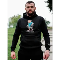 Bluzy sportowe męskie - Środowisko Miejskie Bluza Z Kapturem MMA Bear Black - miniaturka - grafika 1