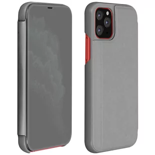 Etui z klapką, lustrzane etui do Apple iPhone 11 Pro, stojące etui – srebrne - Etui i futerały do telefonów - miniaturka - grafika 1