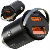 Ładowarki samochodowe - MOCNA ŁADOWARKA SAMOCHODOWA SZYBKIE ŁADOWANIE PD QC 45W USB - USB-C 3,1A - miniaturka - grafika 1