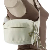 Nerki - DAMSKA SASZETKA NERKA TOREBKA CROSSBODY BAG NA RAMIĘ FRĘDZLE ECRU - miniaturka - grafika 1