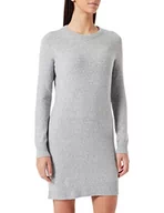 Sukienki - Vero Moda Kobiety Vmdoffy Ls O-Neck Dress Ga Noos Sukienka, Szary (Light Grey Melange), XL - miniaturka - grafika 1