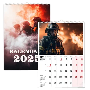 KALENDARZ ŚCIENNY 2025 A3 STRAŻACKI TERMINARZ PREZENT UPOMINEK URODZINY - Kalendarze - miniaturka - grafika 1
