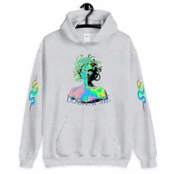 Bluzy damskie - Bluza Szara Damska Kaptur Look At Me Meduza - S - miniaturka - grafika 1