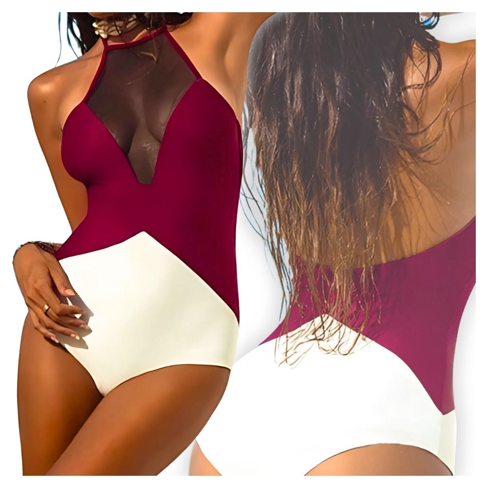 Strój Kąpielowy Jednoczęściowy, Modelujący Talię Z Siateczką, Rozmiar M