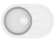 Zlewozmywaki - Elior Biały owalny zlew kuchenny z ociekaczem D9-T81 - miniaturka - grafika 1