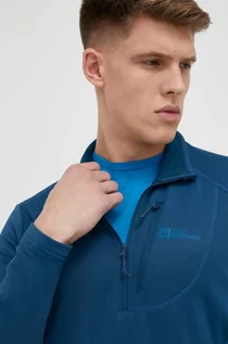 Bluzy męskie - Jack Wolfskin bluza sportowa Kolbenberg Hz kolor niebieski gładka - grafika 1