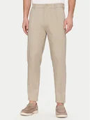 Spodnie męskie - Calvin Klein Chinosy K10K114104 Beżowy Tapered Fit - miniaturka - grafika 1