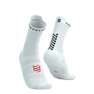 COMPRESSPORT Skarpetki do biegania wysokie ProRacing Socks V4 white/black - Skarpetki sportowe męskie - miniaturka - grafika 1