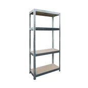 Szafy i regały magazynowe - Regał 148 x 75 x 30 cm 100 kg wciskany 4 półki - miniaturka - grafika 1