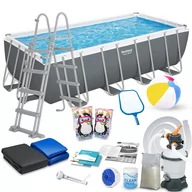 Baseny ogrodowe - Basen ogrodowy stelażowy 488x244x122 zestaw 18w1 Bestway 56671N - miniaturka - grafika 1
