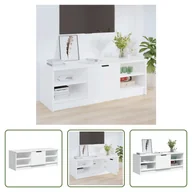 Szafki RTV - The Living Store szafka pod telewizor biała 102x35,5x36,5 cm materiał drewnopochodny - miniaturka - grafika 1