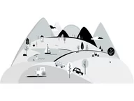 Naklejki na ścianę - PasteloweLove PasteloweLove, Góry, Naklejka ścienna, rozmiar S, Szara - miniaturka - grafika 1