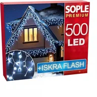 Oświetlenie świąteczne - Sople 500 Led Zewnętrzne Lampki Choinkowe + Flash - miniaturka - grafika 1