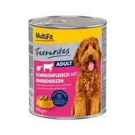 Mokra karma dla psów - MultiFit Favourites mokra karma dla psa dorosłego Szynka z sercami wołowymi 6x800 g - miniaturka - grafika 1