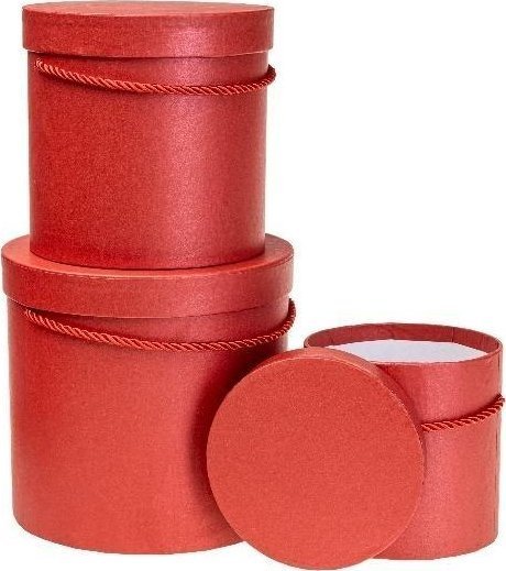 Pudełko Flower Box 3szt czerwony ROZETTE