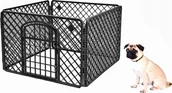 Sprzęt podróżny i transportery dla psów - Leobert Zagroda dla Psa 90x90x60cm Czarna - miniaturka - grafika 1