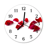 Zegary - Zegar na szkle Prezent Okrągły Płatki róży Kwiaty - miniaturka - grafika 1