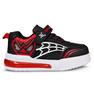 Buty Dziecięce Na Rzepy Spider Świecące z Diodami Led Czarno Czerwone Lekkie Modne Stylowe Na Jesień Na Lato Sportowe Lifestyle 28 - Buty dla dziewczynek - miniaturka - grafika 1