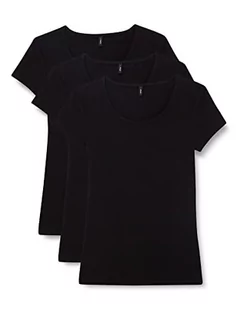 Koszulki i topy damskie - ONLY T-shirt damski, Czarny/opakowanie: + 2 czarne, M - grafika 1