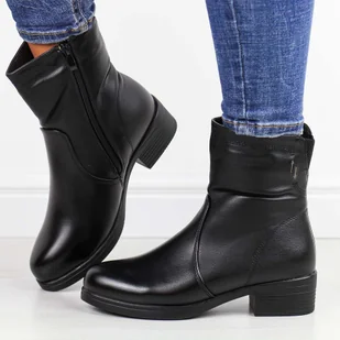 Czarne wysokie botki damskie Vinceza 85152 - Botki damskie - miniaturka - grafika 1