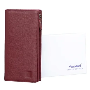 Portfel damski Skórzany VerMari Morbido Bordowy - Portfele - miniaturka - grafika 1