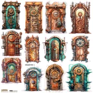 Scrapbooking - NAKLEJKI PAPIEROWE 24x24 ScrapLove Steampunk 4 drzwi - miniaturka - grafika 1