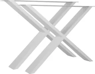 Ławy i stoliki kawowe - Prowadnice meblowe Natural Goods Berlin X-FORM, prowadnice stołowe, nogi stołowe, rama stołu, stół jadalny, ława, stolik kawowy, biały, W85xH72 cm, 2 szt - miniaturka - grafika 1