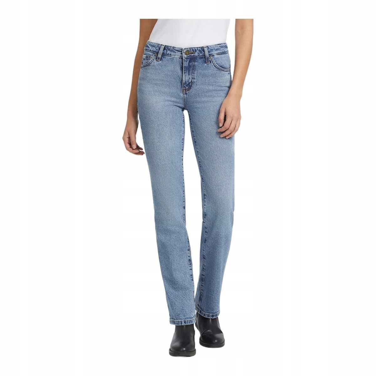 GUESS DAMSKIE SPODNIE JEANSOWE GJ G08 MID RISE STRAIGHT NIEBIESKIE r.30