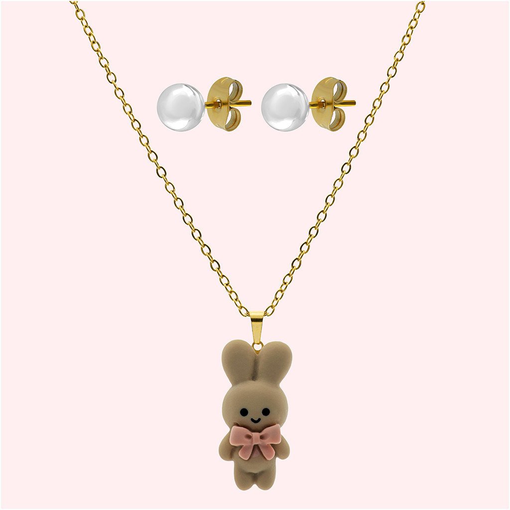 Komplet biżuterii dziecięcej KOLCZYKI i NASZYJNIK