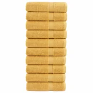Ręczniki - vidaXL Ręczniki premium SOLUND 10 szt., złote, 100x150 cm - miniaturka - grafika 1