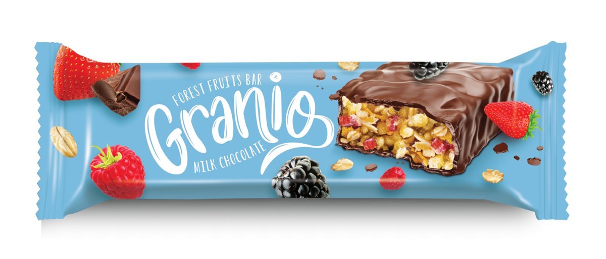 Baton zbożowy z czerwonymi owocami i mleczną czekoladą Granio 40g